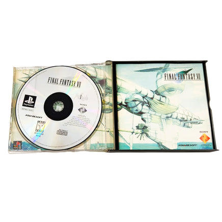 Final Fantasy VII Greatest Hits PlayStation 1 Good CIB - Showing Open Case Disc 1 And Manual