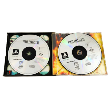 Final Fantasy VII Greatest Hits PlayStation 1 Good CIB - Showing Open Case Disc 2 and 3