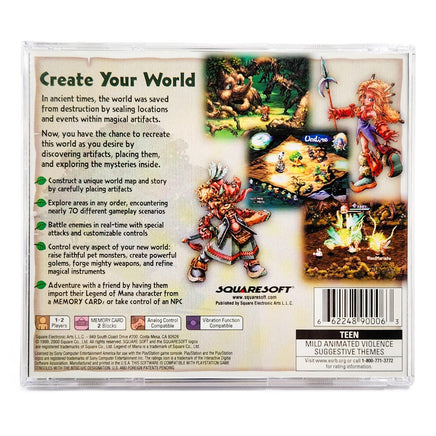 Legend Of Mana PlayStation 1 Like New CIB - Back Jewel Case Art