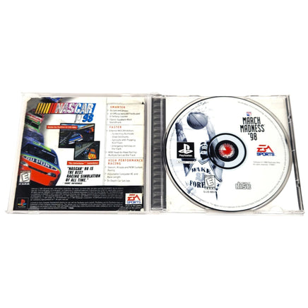 NCAA March Madness 98 Playstation 1 Good - Case Open – Disc And Manual Shown