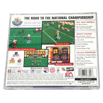 NCAA Football 98 Playstation 1 Good - Back Cover Art Shown