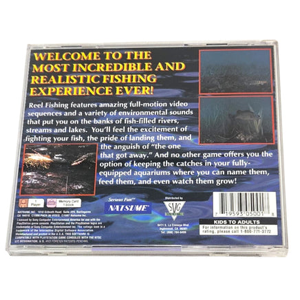 Reel Fishing Playstation 1 Good - Authentic Back Cover Art