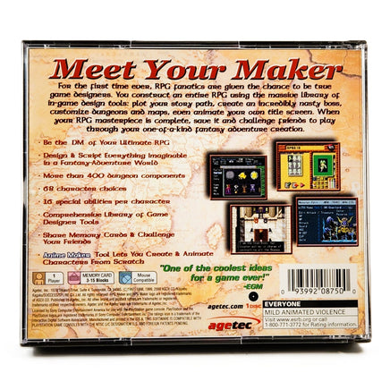 RPG Maker PlayStation 1 Like New CIB - Authentic Back Cover Art