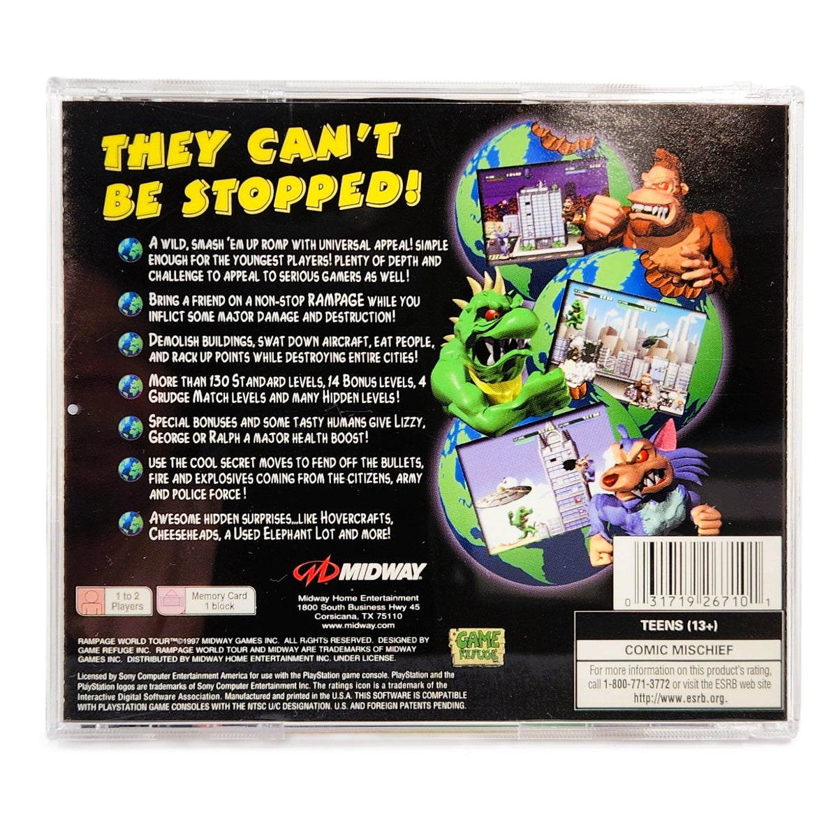 Buy Now: Rampage World Tour Edition | PS1 | Collector Pick| Retro