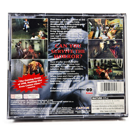 Resident Evil 2 PlayStation 1 Very Good - CIB Case – Rear View