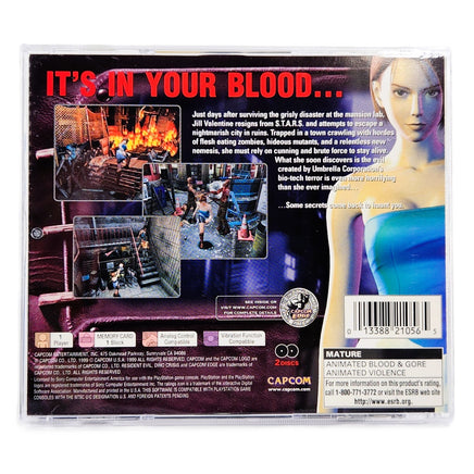 Resident Evil 3 Nemesis 2 Disc PlayStation 1 Like New CIB - Back Artwork Displayed
