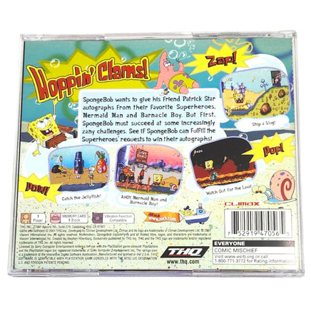 Spongebob Squarepants Super Sponge Playstation 1 Like New - Cib Case – Rear View