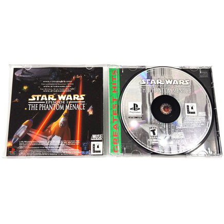 Star Wars Episode I The Phantom Menace Greatest Hits Playstation 1 Like New - Open Case Displaying Game Contents