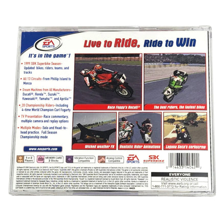 Superbike 2000 Playstation 1 Very Good - Authentic Back Cover Art