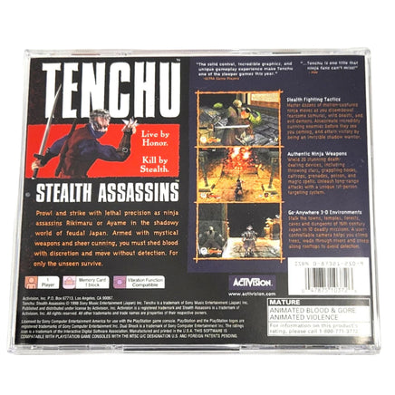 Tenchu Stealth Assassins Playstation 1 Very Good - Back Cover Art Shown