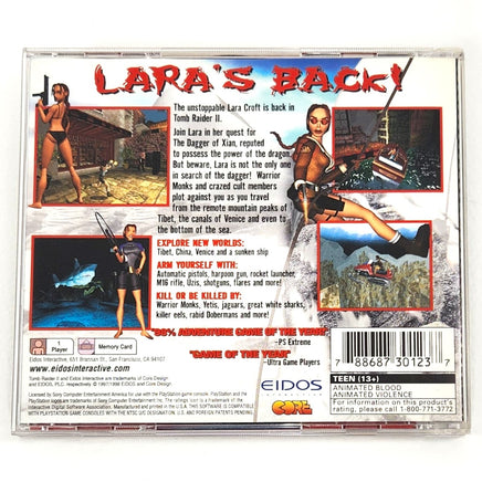 Tomb Raider Ii Playstation 1 Very Good - Back Artwork Displayed