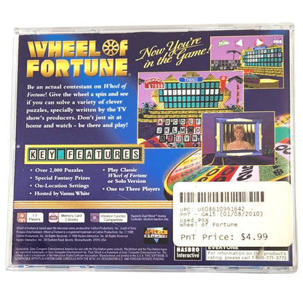 Wheel Of Fortune Playstation 1 Good - Cib Case – Rear View