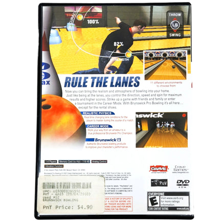 Brunswick Pro Bowling Playstation 2 Very Good - Case Back