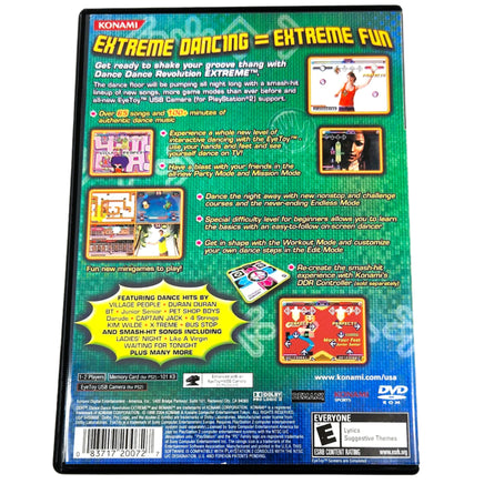 Dance Dance Revolution Extreme Playstation 2 Very Good - Back Of Game Case