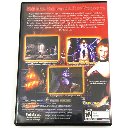 Devil May Cry Playstation 2 Like New - Cib Back Cover