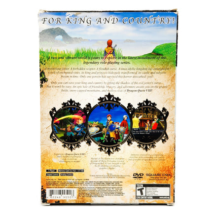 Dragon Quest 8 Journey Of The Cursed King PlayStation 2 Very Good CIB - Game Outer Cardboard Box Back Artwork Shown