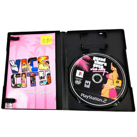 Grand Theft Auto Vice City Playstation 2 Good - Disc And Manual Displayed In Open Case