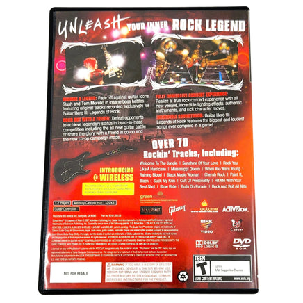 Guitar Hero Iii Legends Of Rock Playstation 2 Very Good - Back Cover Art Shown