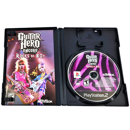 Guitar Hero Encore Rocks The 80S Playstation 2 Good - Cib Showing Open Case Disc And Manual