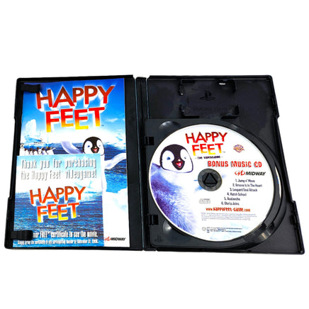Happy Feet W Bonus Disc Playstation 2 Very Good - Cib Showing Open Case Disc And Manual 2
