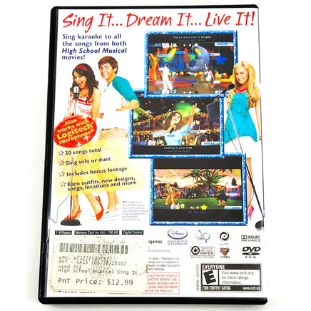 Disneys High School Musical Sing It Mic Req Playstation 2 Good - Back Cover Art Shown