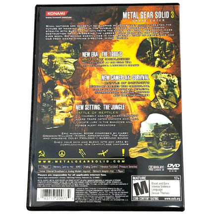 Metal Gear Solid 3 Snake Eater Playstation 2 Very Good - Back Cover Art Shown