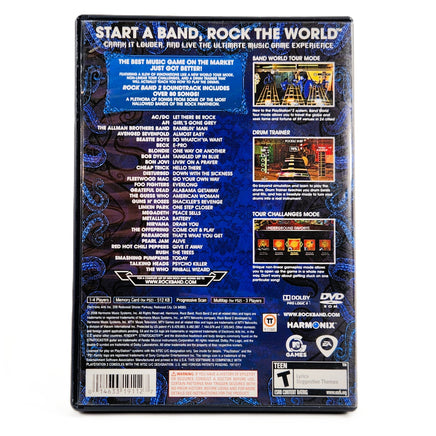Rock Band 2 PlayStation 2 Very Good - Authentic Back Cover Art