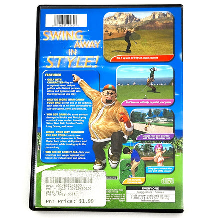Swing Away Golf Playstation 2 Very Good - Back Of Game Case