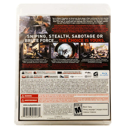 Enemy Front Playstation 3 Good - Game Case Rear Artwork