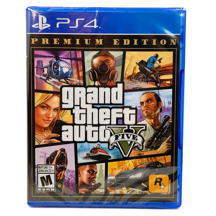 Grand Theft Auto V Premium Edition Playstation 4 Brand New - Game Case Front Artwork