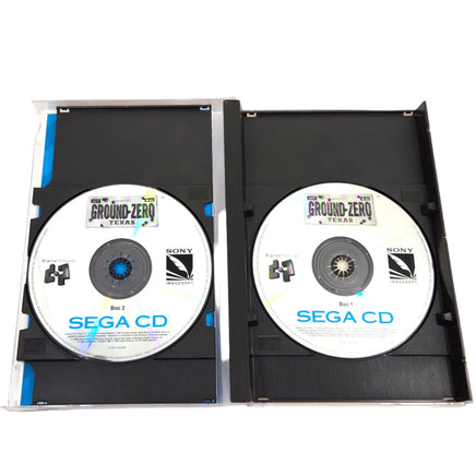 Ground Zero Texas Sega Cd Good - Case Open – Showing both Discs Included