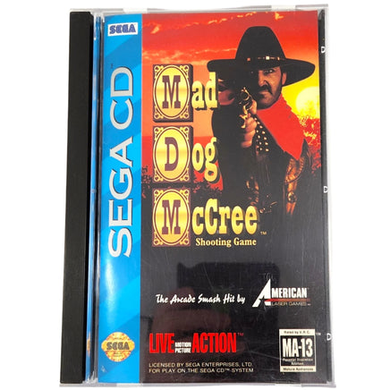 Mad Dog Mccree Sega Cd Very Good - Cover Artwork – Front View of Long Box Case CIB