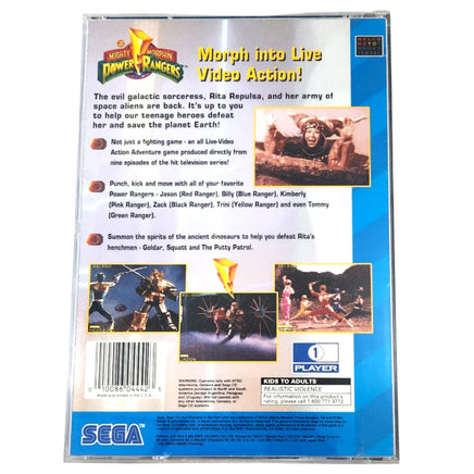 Mighty Morphin Power Rangers Sega Cd Good - Back Artwork Displayed