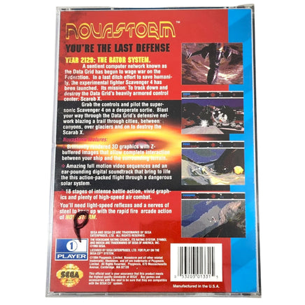 Novastorm Sega Cd Good - Rear Cover Art in Long Box Jewel Case Shown