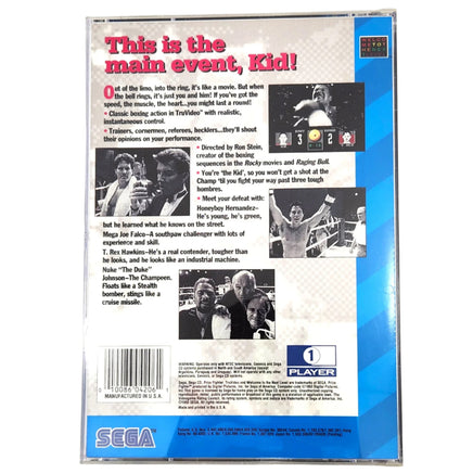 Prize Fighter Sega Cd Good - Authentic Back Cover Art
