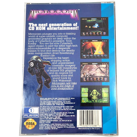 Microcosm Sega Cd Good - Rear Cover of Long Box Case Shown