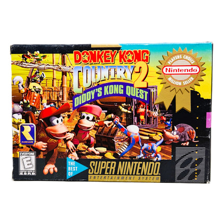 Donkey Kong Country 2 Players Choice Super Nintendo Very Good - Original Box Front