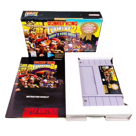 Donkey Kong Country 2 Players Choice Super Nintendo Very Good - Original Box with Manual and Cartridge Shown