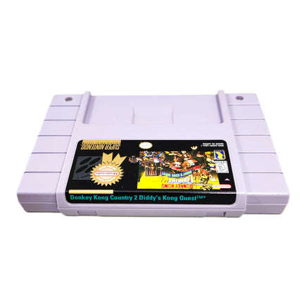 Donkey Kong Country 2 Players Choice Super Nintendo Very Good - Top Front Label Of Authentic Cartridge
