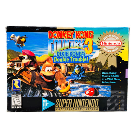 Donkey Kong Country 3 Players Choice Super Nintendo Very Good - Authentic Game Box Front View