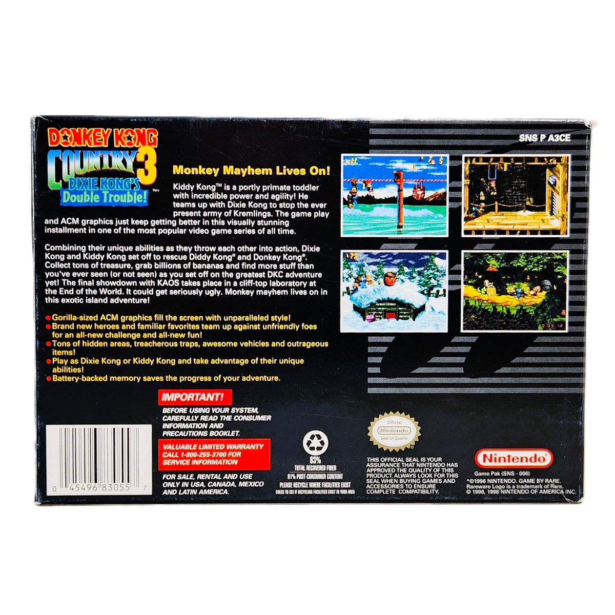 Buy Donkey Kong Country 3 SNES | Complete CIB Collector Game