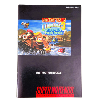 Donkey Kong Country 3 Players Choice Super Nintendo Very Good - Front of Instruction Manual Shown