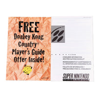 Donkey Kong Country Super Nintendo Very Good - Other Paperwork Shown