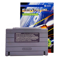 Earth Defense Force Super Nintendo Very Good Loose - Back Label Of Cartridge with Manual