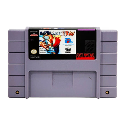 Earthworm Jim Super Nintendo Very Good Loose - Front Label Of Authentic Cartridge