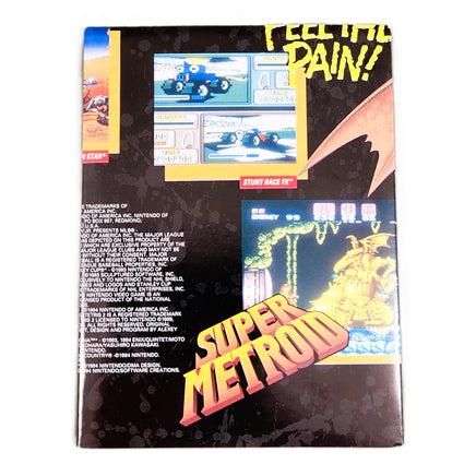 F-Zero Players Choice Super Nintendo Very Good - Included Poster Back Shown