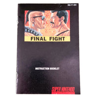 Final Fight Super Nintendo Very Good - Front Of Instruction Manual Shown