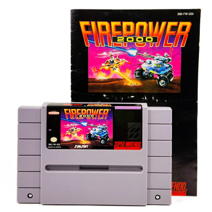 Firepower 2000 Super Nintendo Very Good Loose - Front Of Cartridge and Manual