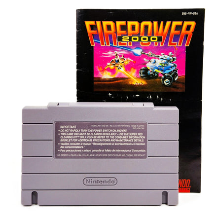 Firepower 2000 Super Nintendo Very Good Loose - Authentic Cartridge Back with Manual