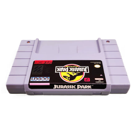 Jurassic Park Super Nintendo Very Good CIB - Game Cartridge Top Label Spine Shown